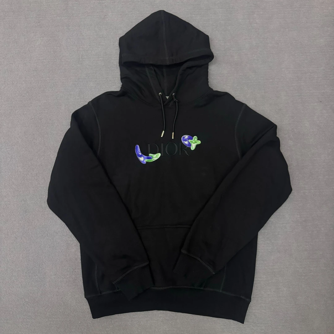 准新/DIOR 迪奥/黑色刺绣连帽卫衣/M码