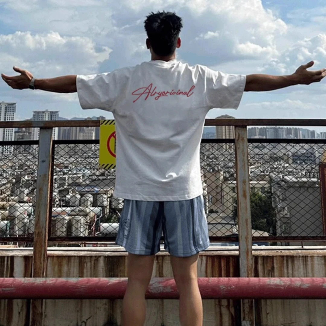 重磅纯棉80-300斤宽松大码短袖T恤男夏季复古高街百搭上衣潮牌T恤