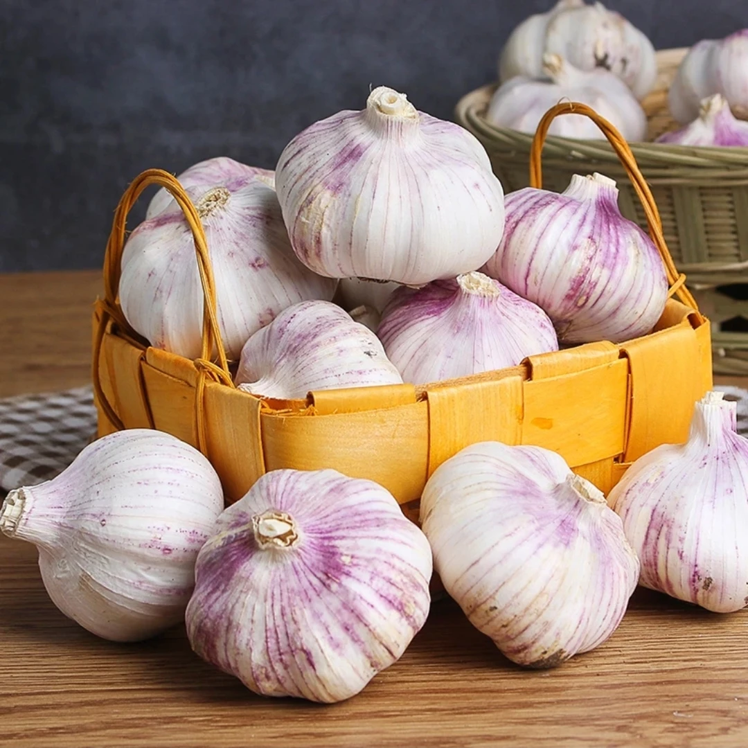 【怀四方】2025年农家晾晒紫白皮干大蒜4.5斤HR