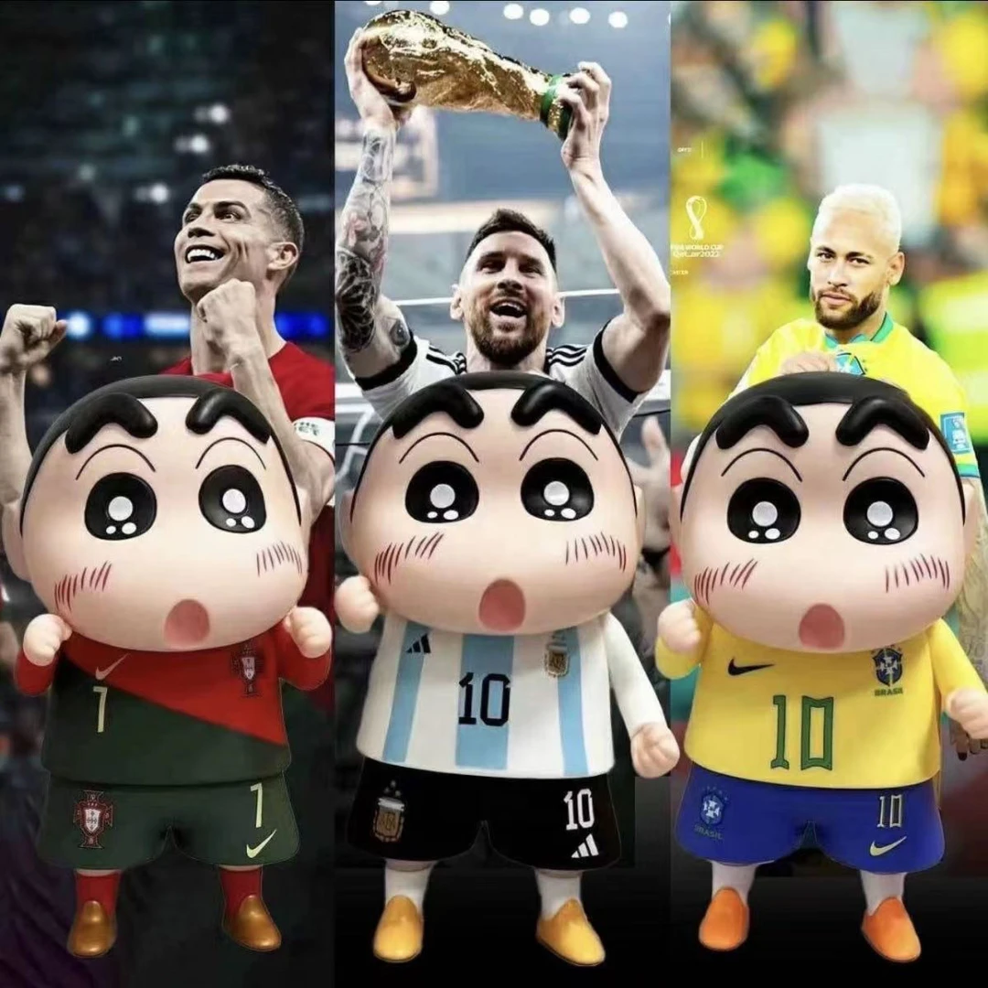 （足球宝贝蜡笔小新）手办系列周边动漫野原新之助潮玩Q版摆件礼物