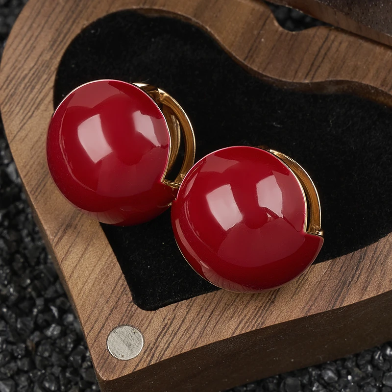 925银珐琅耳饰 E0594 新品纯银滴釉镂空球球