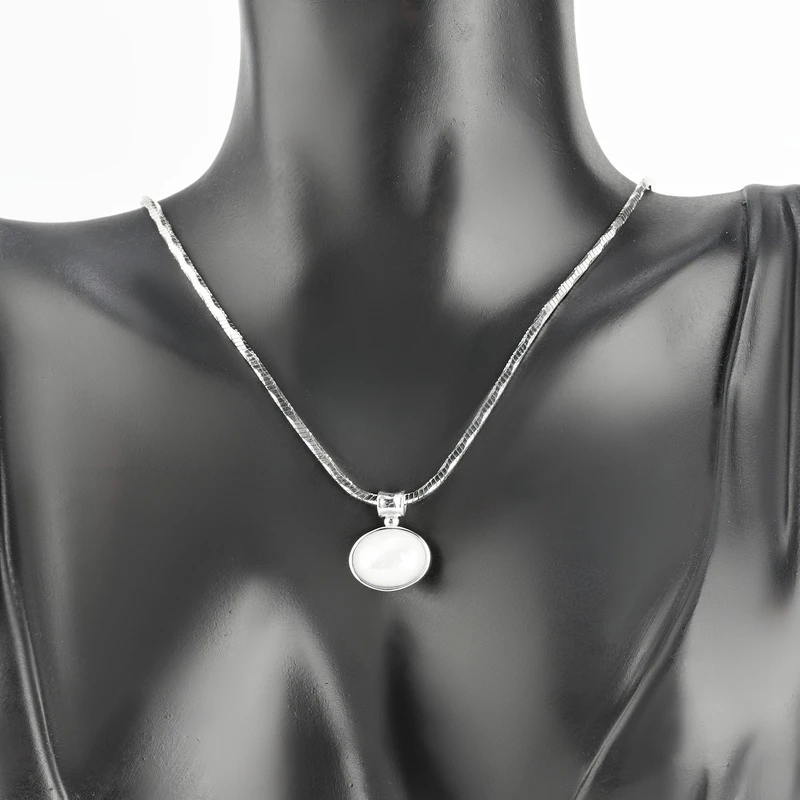 坠链均925银 梁雅帝新品【双面黑白】时尚气质纯银项链