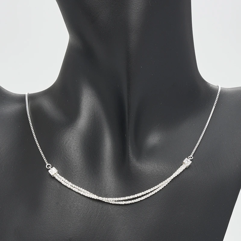 坠链均925银 梁雅帝专属新品双层微笑星空瀑布气质时尚纯银项链