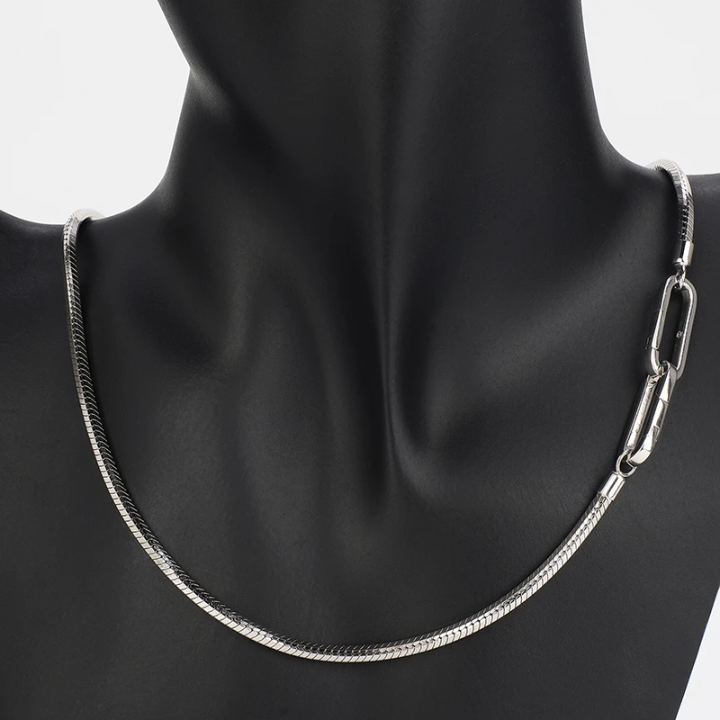 坠链均925银 梁雅帝专属新品意大利定制经典单品锁扣纯银蛇骨链