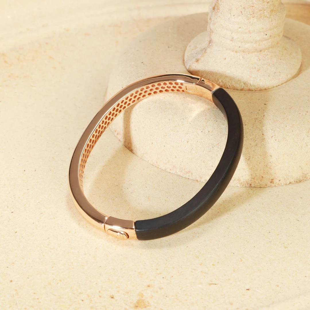 925银手镯 梁雅帝新品【檀木紫金镯】设计感时尚大气纯银手镯