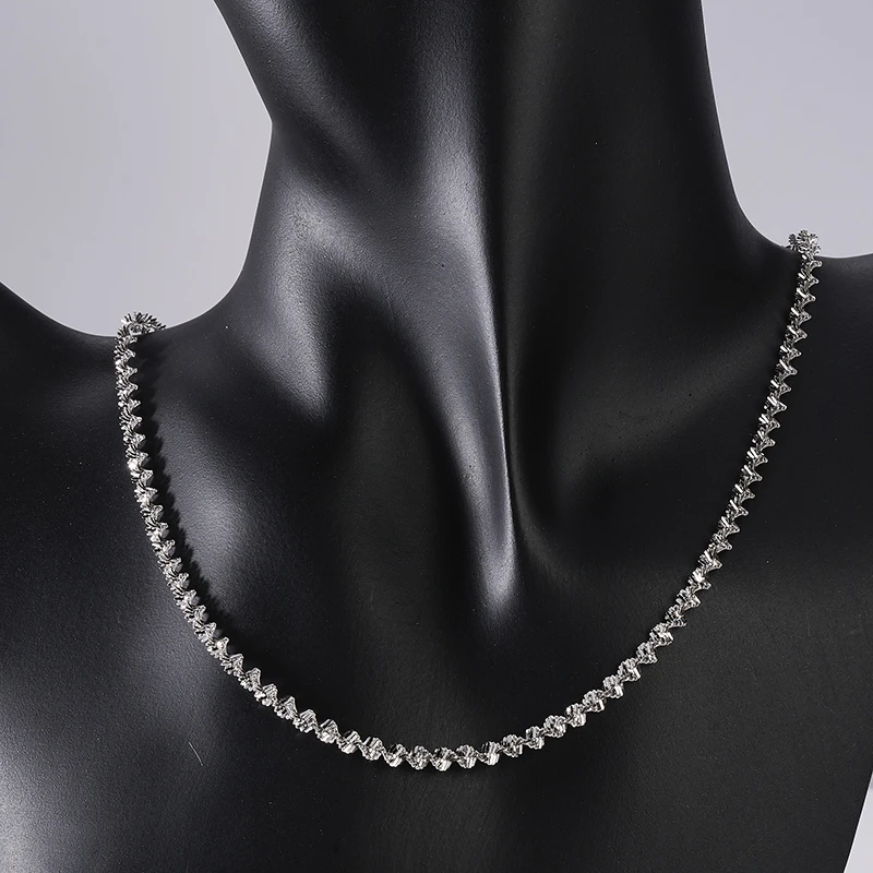 坠链均925银 梁雅帝专属新品银旋转阶梯百搭时尚纯银项链