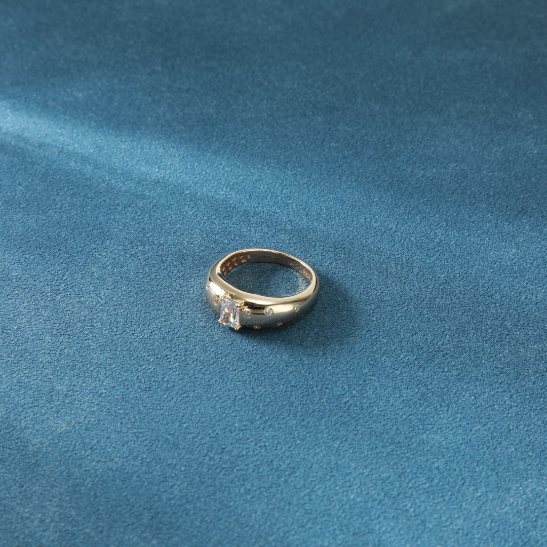 925银戒指 梁雅帝新品【玫瑰之恋粉漾星辰】气质简约百搭纯银戒指