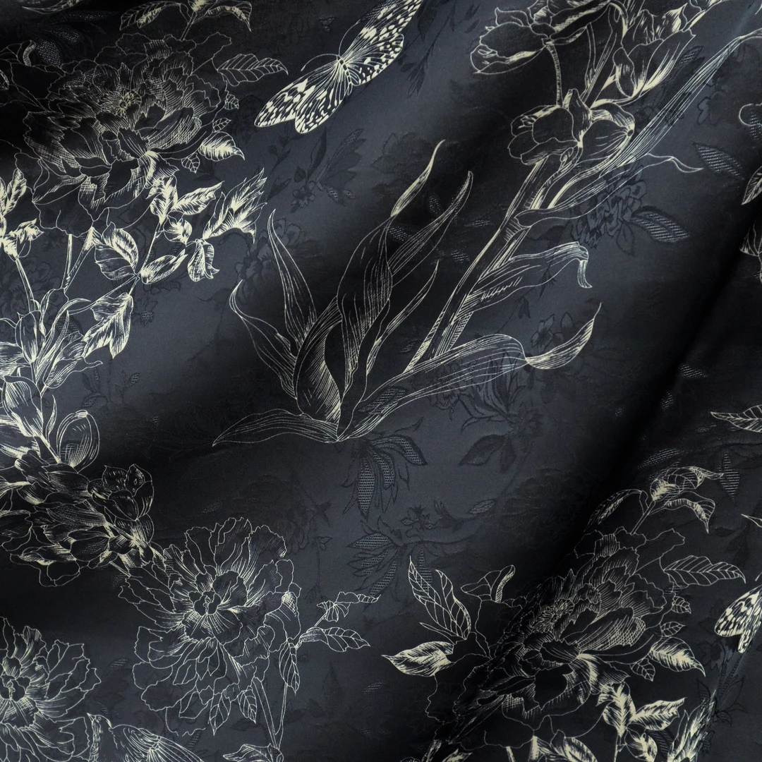 【素描】双面提花透孔花罗面料新中式风格布料【H234】