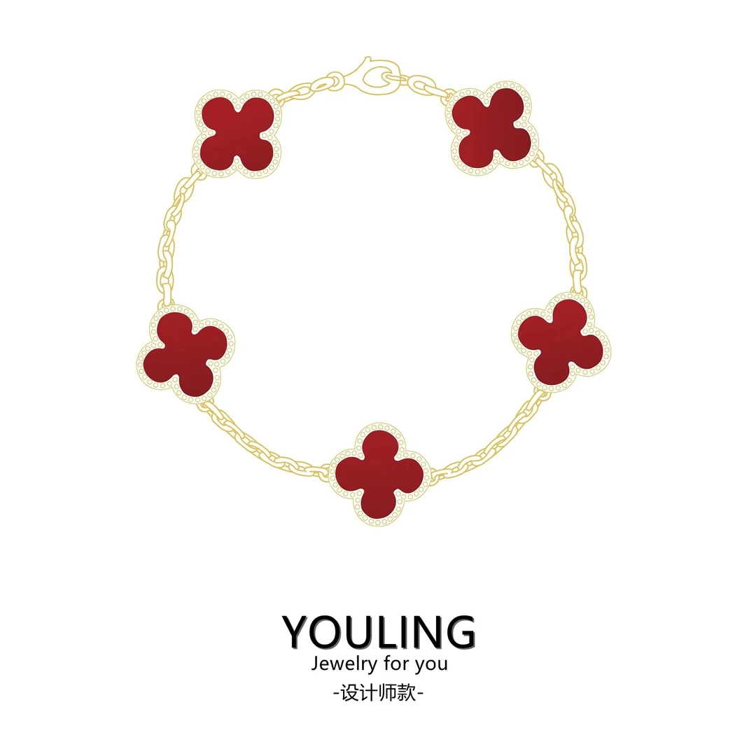 YOULING/柚琳  红黑白金银五色手链