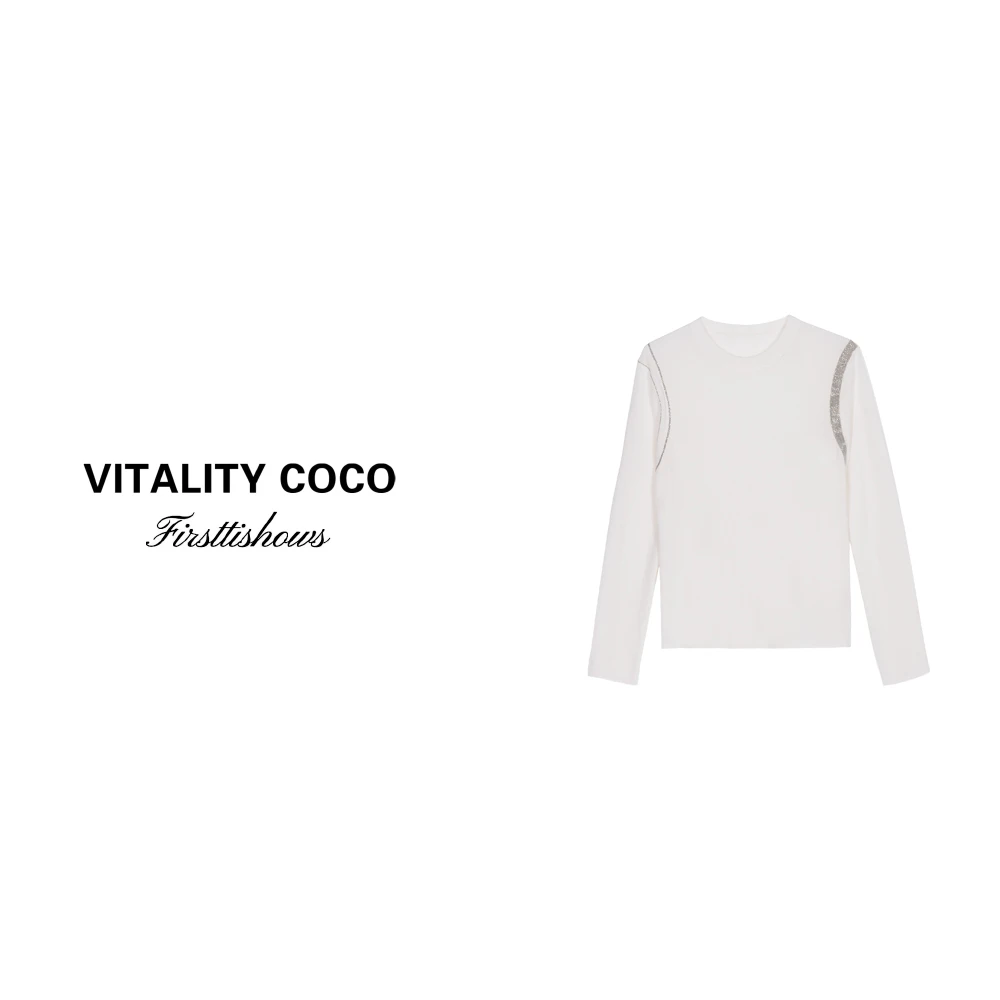 「VITALITY COCO」24秋冬上新热卖毛衣手工钉珠长袖针织衫1549