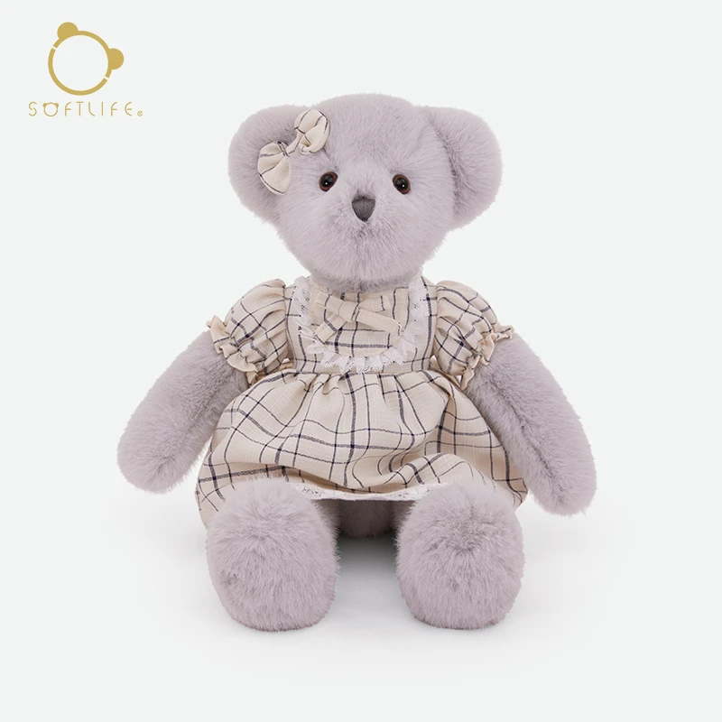 softlife小熊毛绒玩具睡觉抱可爱布娃娃陪伴生日礼物送女生