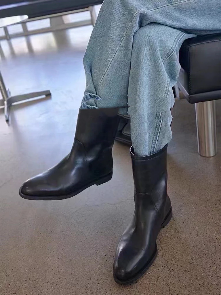 特价断码欧货2024秋冬新款一脚蹬短靴