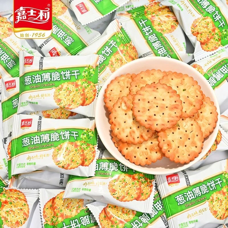 嘉士利葱油薄脆饼干芝麻味小圆饼早餐囤货香葱饼办公室休闲小零食