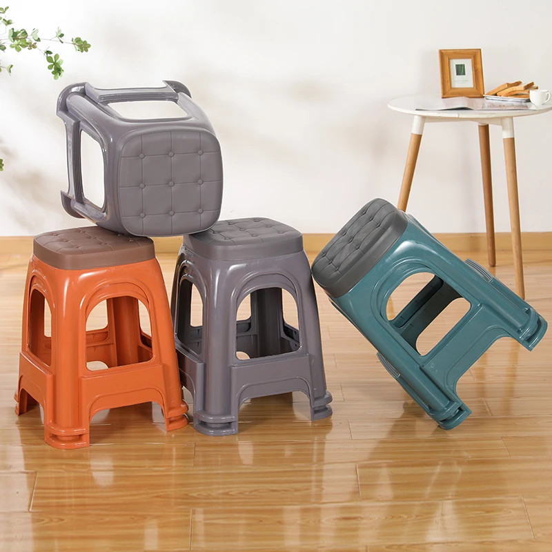 加厚塑料凳子家用方凳简约客厅板凳熟胶浴室高板凳经济型餐桌防滑