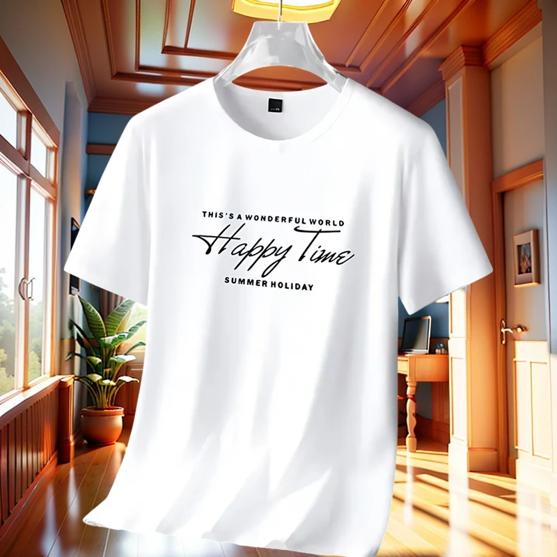 自家工厂冰丝短袖体恤新款潮牌冰感透气圆领T恤薄款冰凉休闲上衣