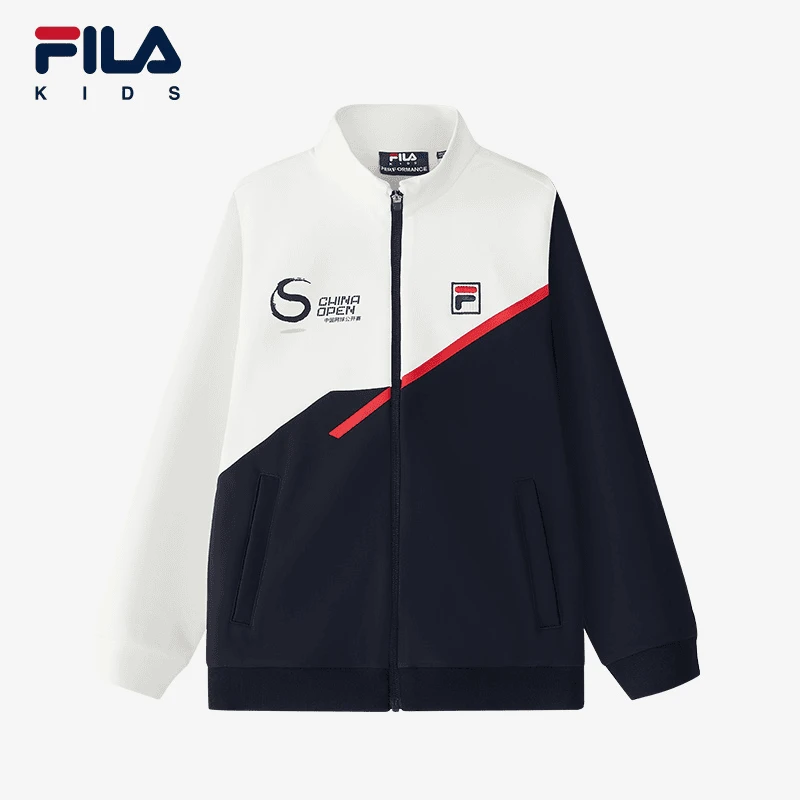 FILA斐乐儿童春秋新款中大童运动时尚针织百搭上衣K12B443506