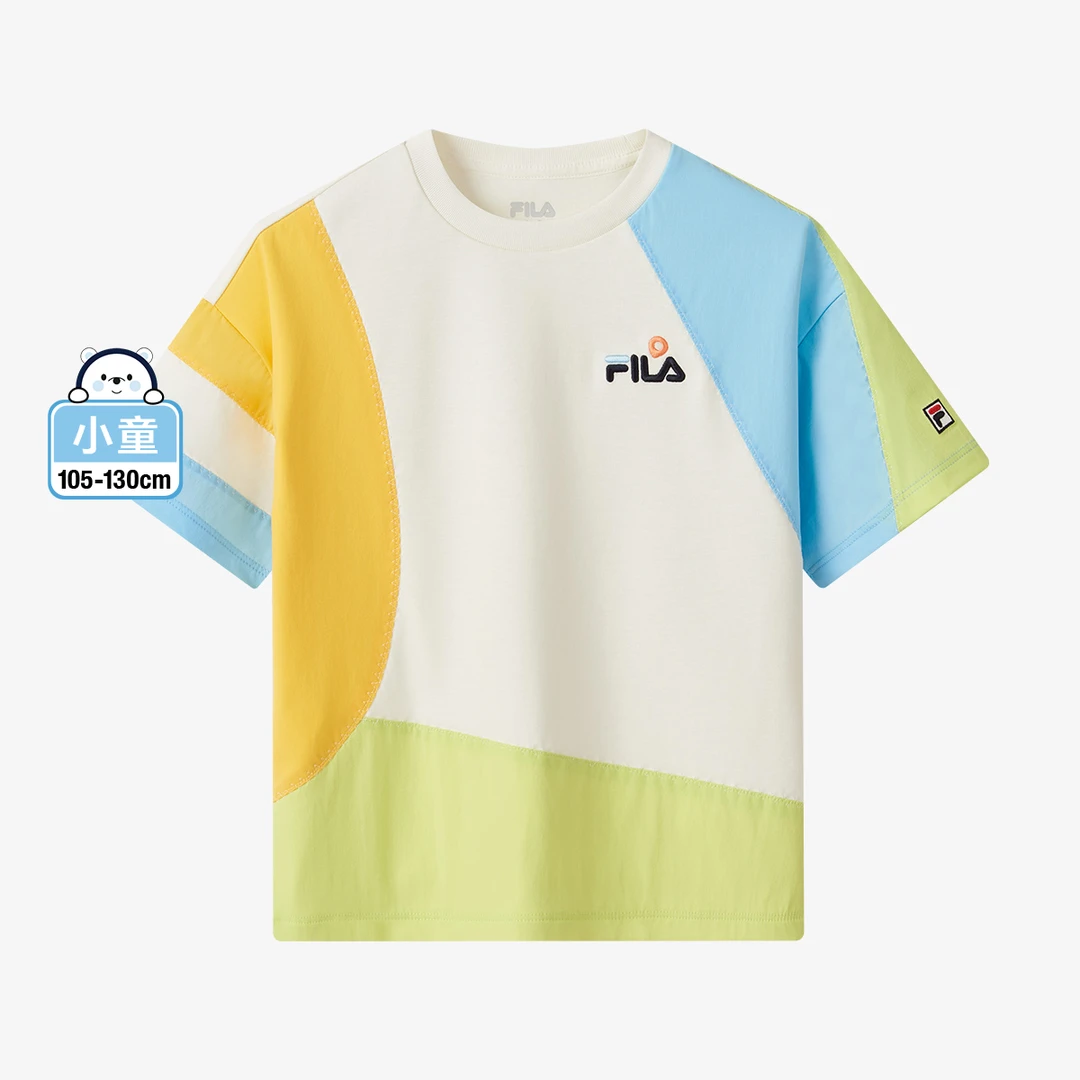 FILA斐乐儿童T恤春季男小童混纺柔软T恤半袖K11B412103