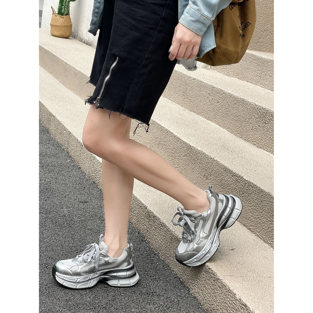 秋季新款女厚底增高老爹鞋网面透气百搭时尚休闲运动鞋/DFD145