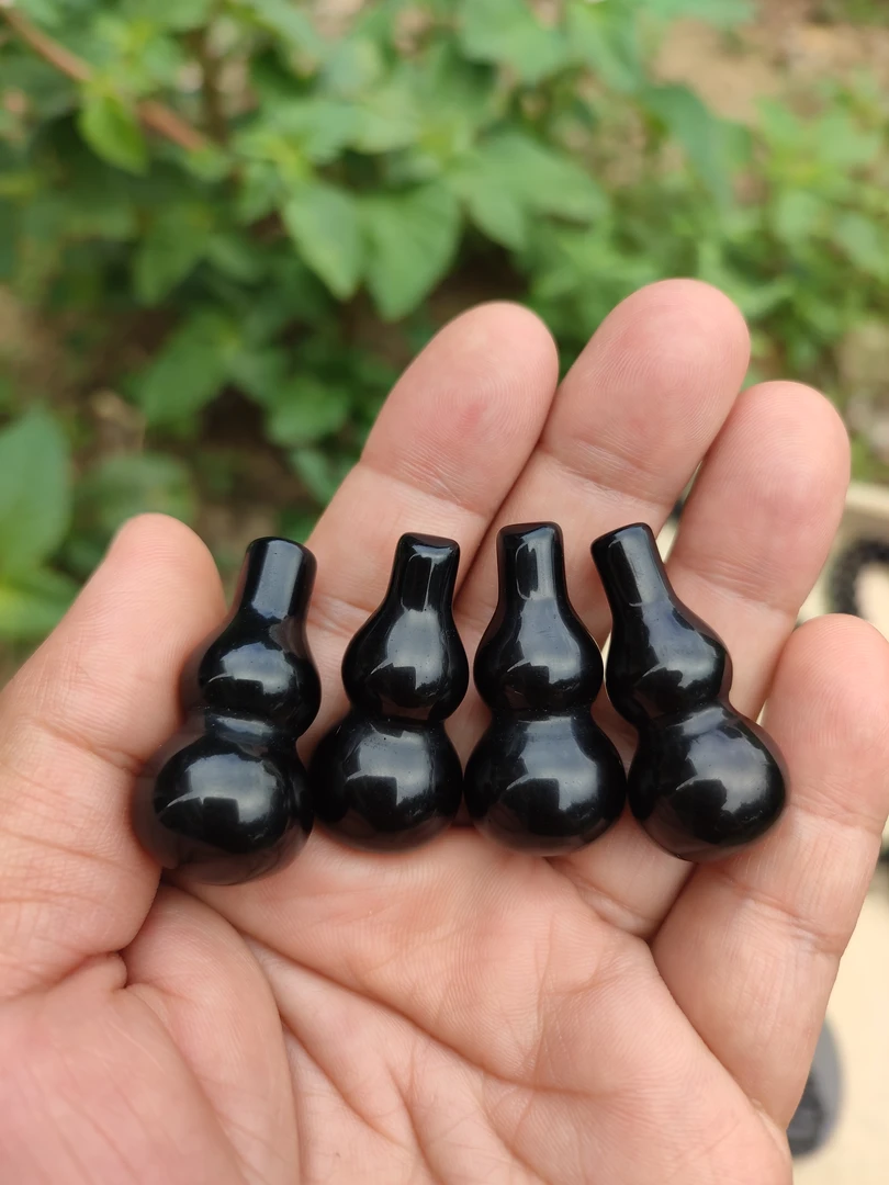 雷公墨原石葫芦家具摆件