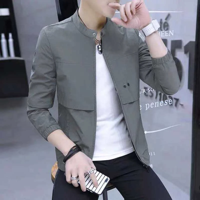 【珂卡驰】2024春秋季新款男士秋装夹克男外套韩版立领休闲百搭上衣