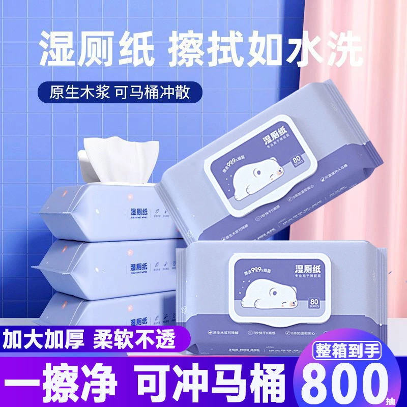 乔洛奇湿厕纸800抽一次性湿巾纸大包外出便携式加厚抑菌家庭装