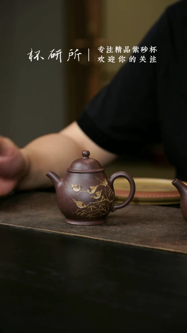 【闪购商品】全手工宫灯-天青泥-泥绘寒雀图