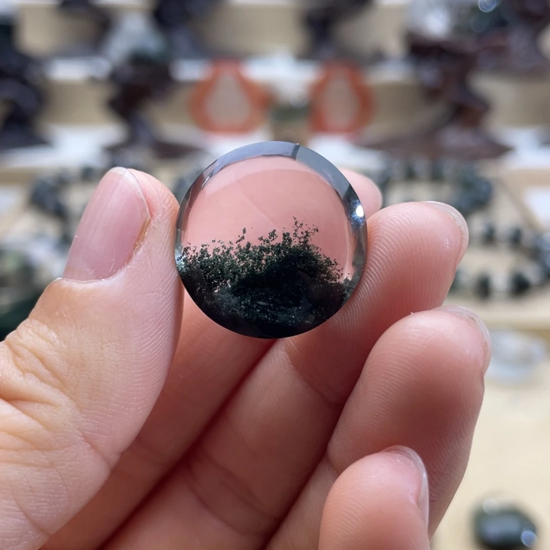 水晶颈饰未镶嵌绿幽灵聚宝盆圆牌
