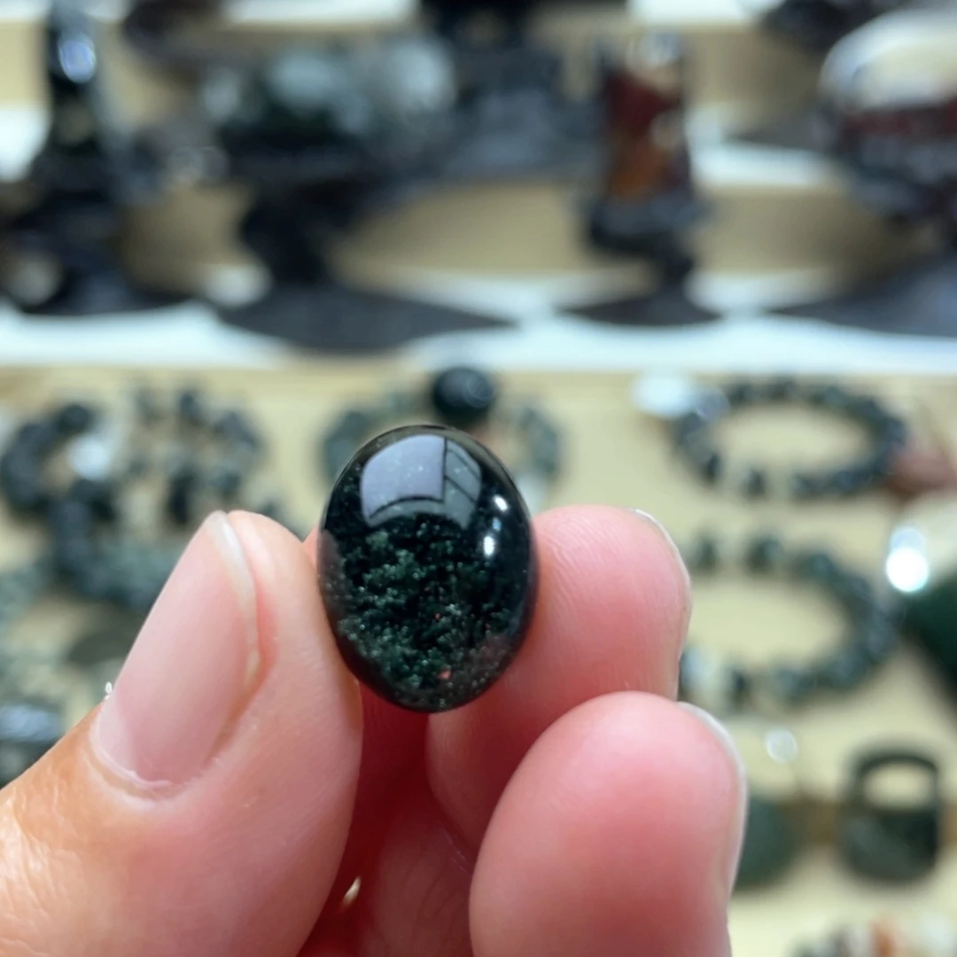 【闪购商品】水晶戒指银S925镶嵌绿幽灵戒指定制不退换