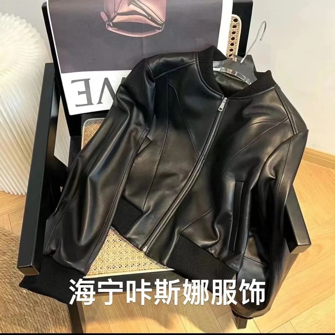 好看的棒球款夹克哦~小羊皮2023新款 AC07