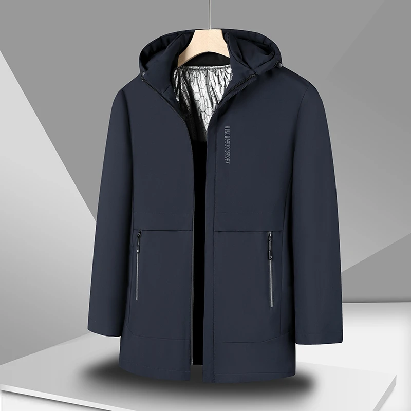 中老年冬季棉衣加绒加厚棉服男士棉衣连帽可拆卸内胆防寒保暖外套
