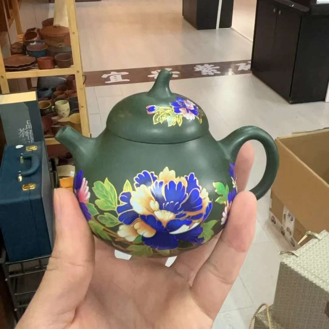 墨绿泥花开富贵变色茄瓜赵晖紫砂壶