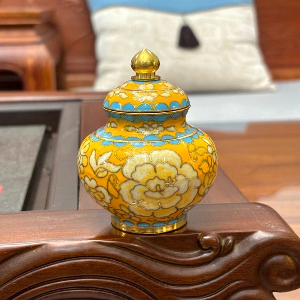 瑞蓝轩景泰蓝《小罐茶茶叶罐》非遗传承手工艺新屋好物节摆件赠礼