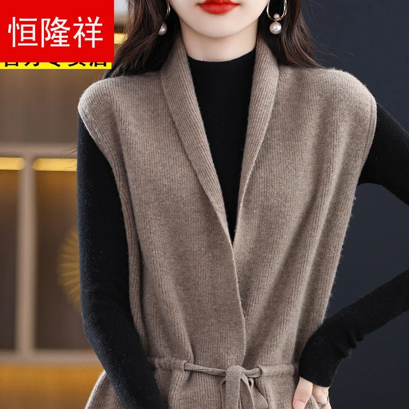 针织衫马甲女2024新款秋冬季外穿毛衣背心宽松外搭开衫坎肩