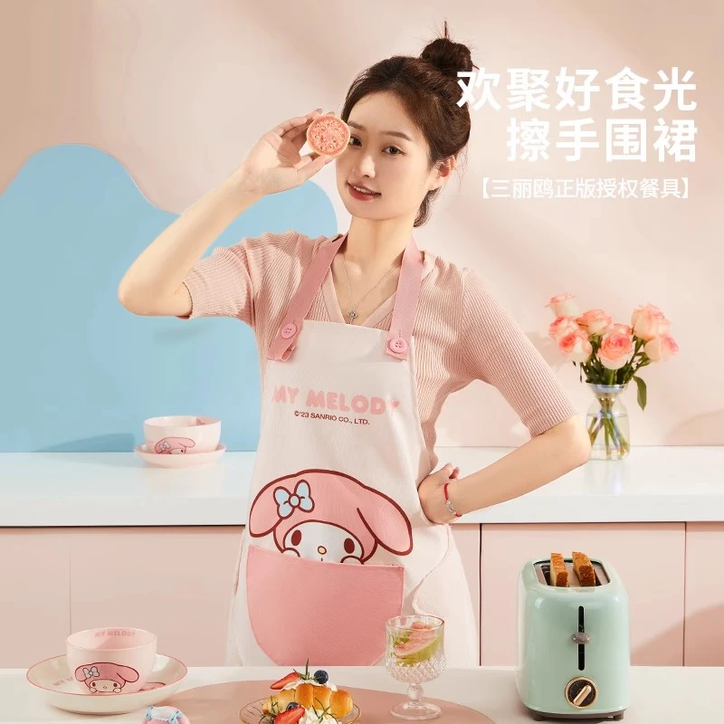 三丽鸥【围裙】厨房专用防油防水可爱护衣女士做饭防烫炒菜不粘隔热