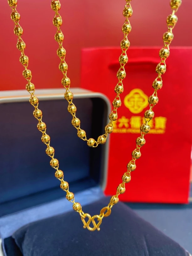 足金999光面圆珠项链（链长45cm ）