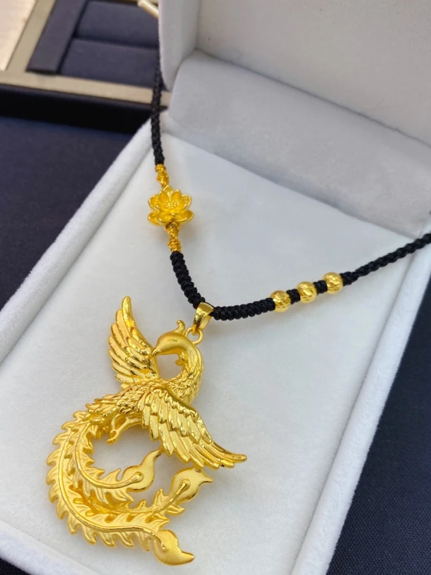 足金999凤凰于飞编织项链