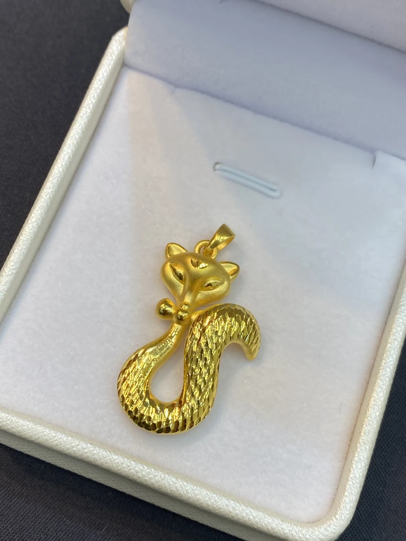 足金999狐狸吊坠