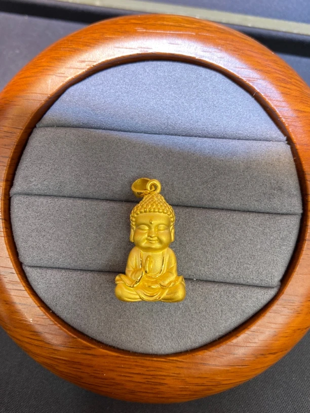 足金999小萌佛吊坠