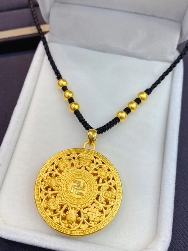 足金999八宝罗盘编织项链（罗盘直径卡32.6mm）
