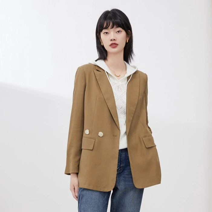 Iammix27风衣西服秋气质自然纯色简约时尚春款西装外套女M2A3059