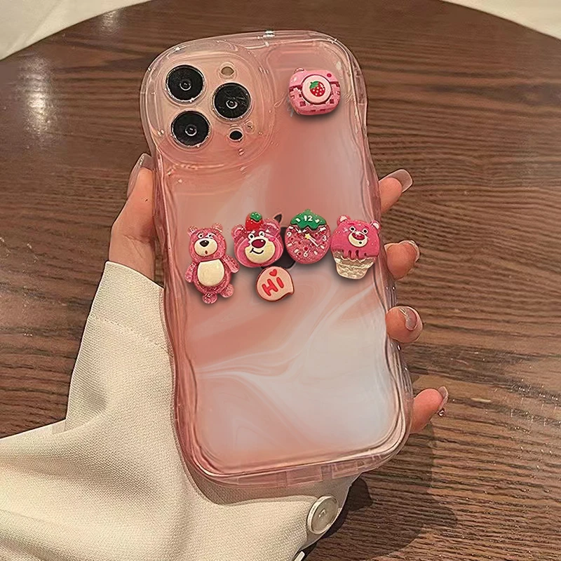 ins渐变粉iPhone13立体小熊苹果14promax手机壳11全包12软壳xr女