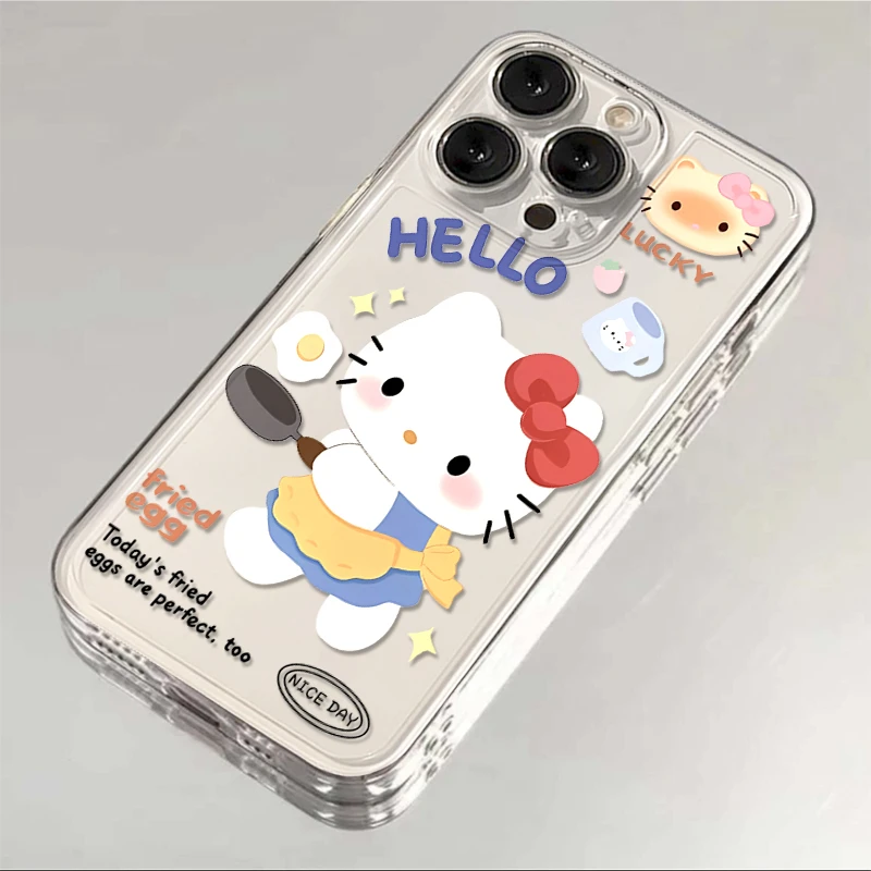 煮饭凯蒂猫苹果华为vivo小米oppo手机壳iphone15/13/14透明软套女