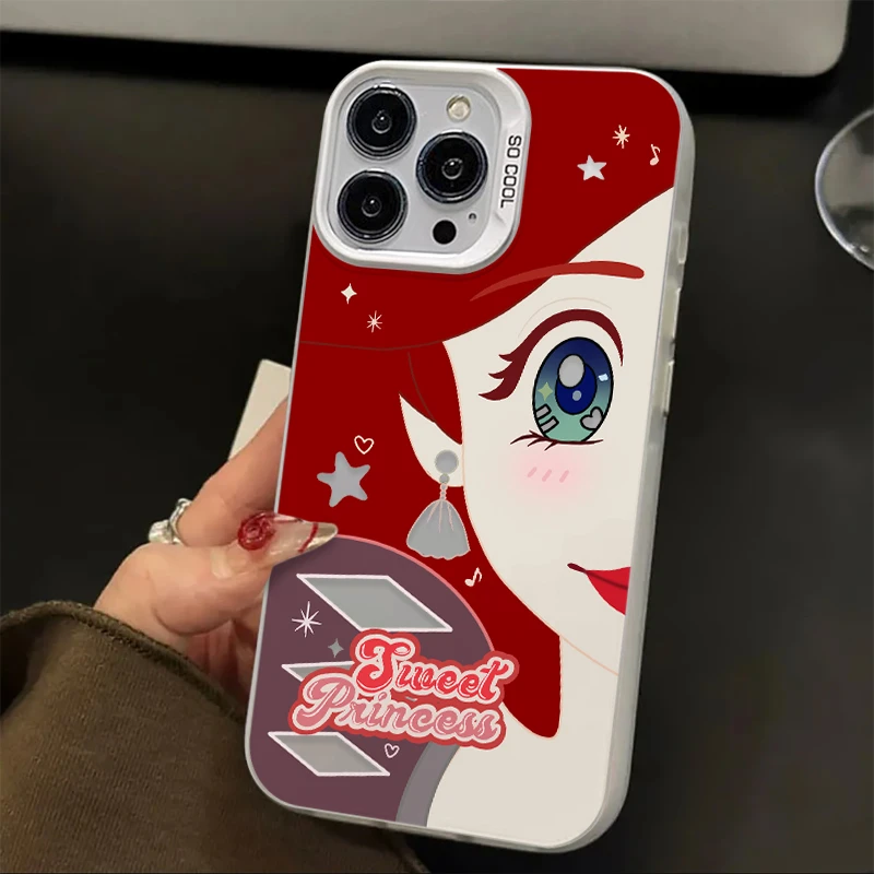 ins红发公主适用iphone15/13苹果14pro手机壳华为vivo小米oppo女