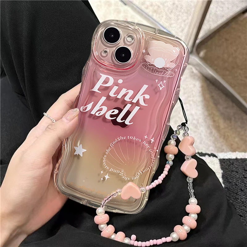 SMBLCE小众粉色晕染iPhone13手机壳苹果14promax少女11/12软xr套