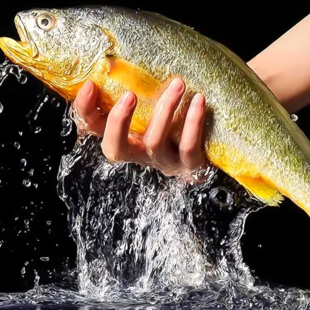 新鲜海捕大黄花  1.3-1.2斤/条  鲜活鲜味  到手4条包邮