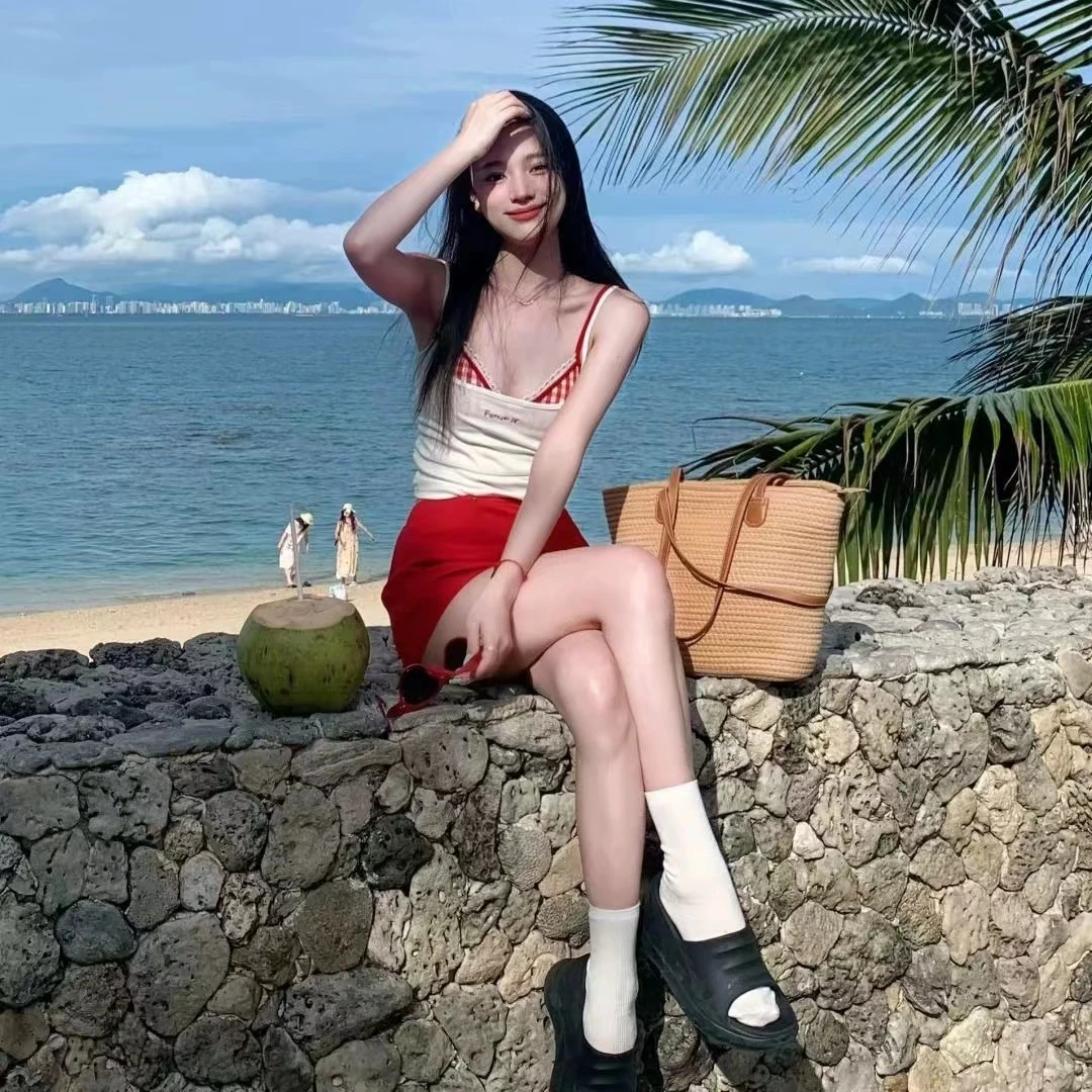 FMY/格子四件套网红比基尼小个子显瘦氛围感网红纯欲比基尼性感