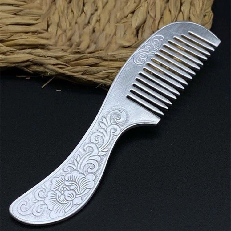 老凤凰款 节日礼物纯银999发梳 实用梳头带把银
