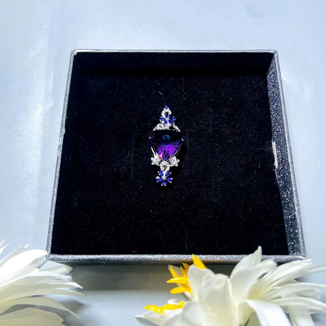吊坠 【私人定制】收藏级轻奢气质时尚紫色镶嵌HDZ094