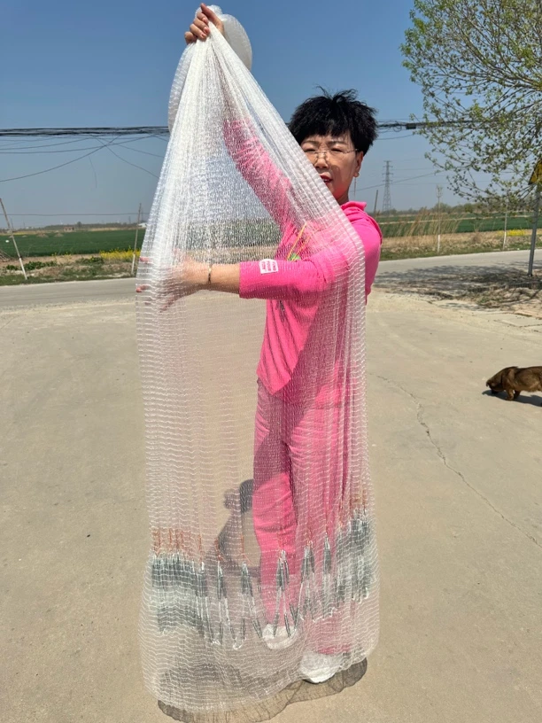 8分网眼全单丝小密眼吊完兜3.8米直径5.8米纯手工重量7斤半渔网