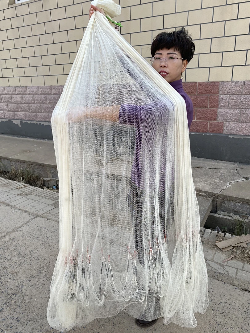 大力马线5分半指网眼吊完兜3米4全网8斤半撒开直径5米多纯手工